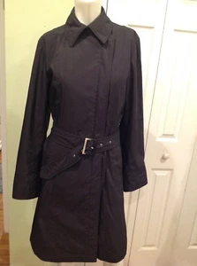 Allegri Milano Womens Very Elegant Navy Belted Coat Size 42 Us 8-10 - Picture 1 of 9
