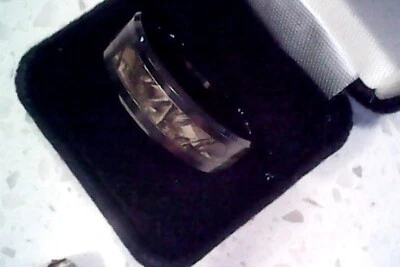 Anillo de camuflaje de árbol real/carburo de titanio negro talla 12 para hombre Foto 1 de 3