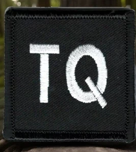 Medical Alert White Black TQ Tourniquet Patch Fits For VELCRO® BRAND Fastener - Picture 1 of 3