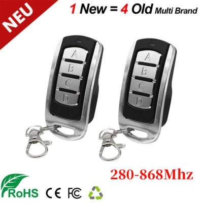 2PCS 280-868Mhz Garage Door Multi-Frequency Wireless Copy Remote Control AG - Image 1 of 4