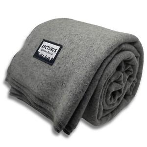 Arcturus 100% Virgin Wool Blanket (78" x 96") - Queen-Size Blanket [Stone Gray]