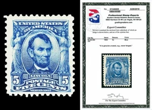 Lincoln Scott 304 1903 5c edición regular como nuevo F-VF OG NH Cat $150 con certificado PSE - Imagen 1 de 1