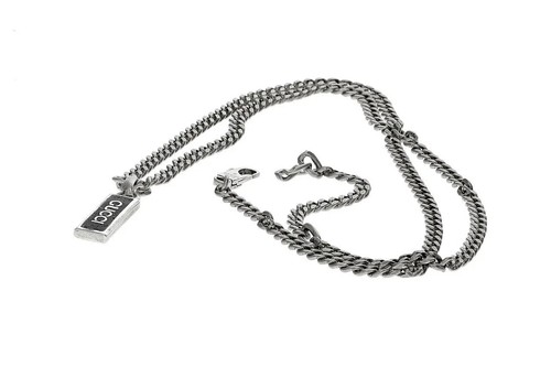 Collana Etichetta Argento Sterling GUCCI con Collana Smalto Nero YBB67871400300U