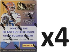 2023 Panini Select Draft Picks Football Lot of 4x BLASTER Boxes FACTORY SEALED^