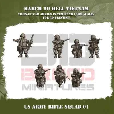 3D BREED 15mm Vietnam US Army "Pick Your Own" 45 Figuren Pack Flames of War Battlegroup