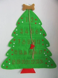 Felt Christmas Advent Calendar 24" Holiday Dog Bone Marker Pet Theme - Picture 1 of 3