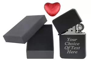 Engraved Personalised Black Star Lighter Ideal Birthday Present + Box + Choc - Picture 1 of 5