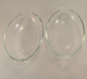 2 Pyrex 328 Glass oval dessert bowls small casserole dish - Picture 1 of 5