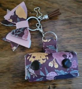 New Dog Poop Bag Holder Handmade Keys Leash Detachable Bow Bags Brown Rose Pink - Picture 1 of 3