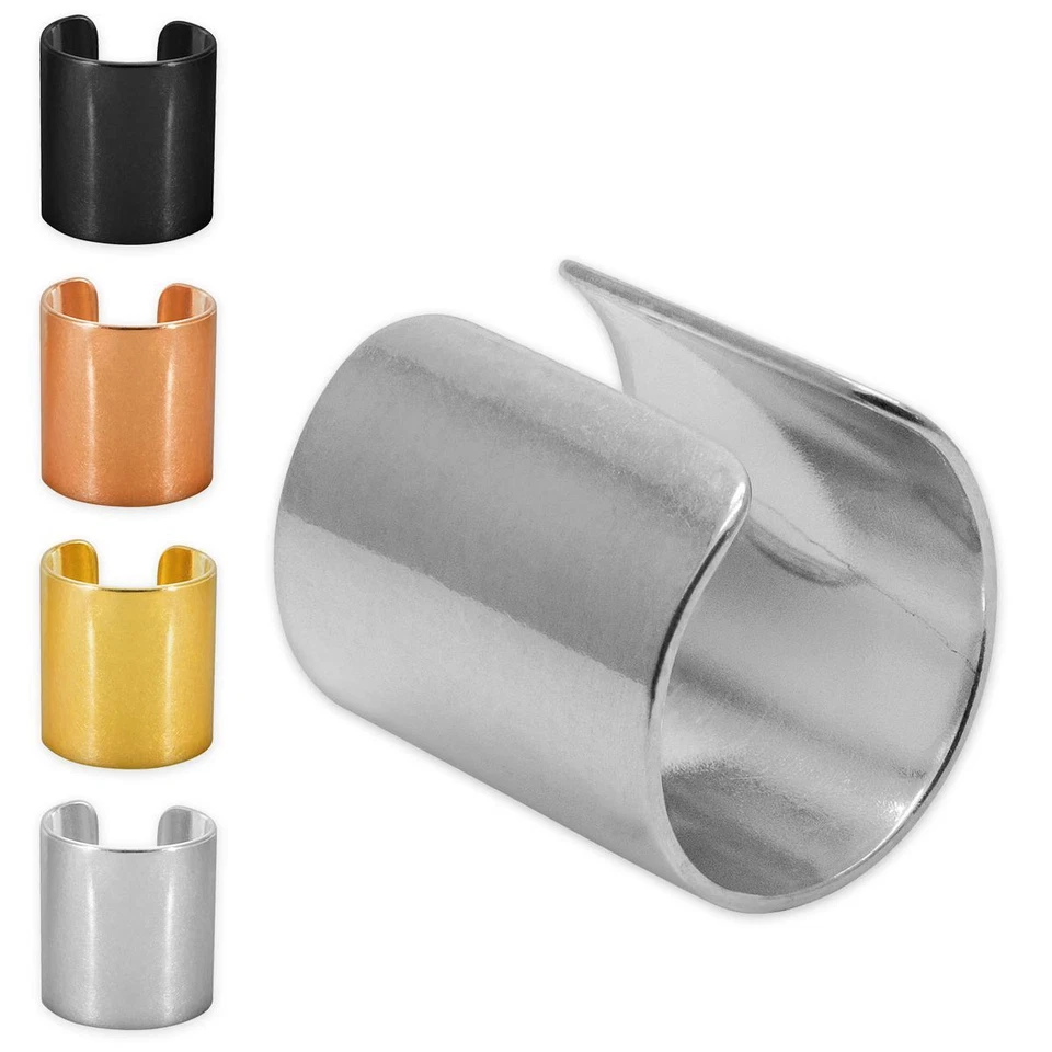 1 schicke Edelstahl Ohrklemme schwarz gold rosegold silber Ear Cuff Ohrclip  - Bild 1 von 1