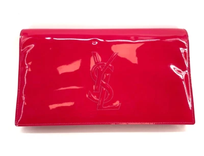 Authentic Saint Laurent Patent Monogram Belle De Jour Clutch Fuchsia - Image 1 of 4