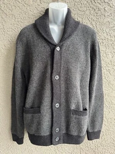 Cardigan uomo Italy Lora .Gi legno di agnello collo scialle grigio maglia bottoni taglia M - nuovo con etichette - Foto 1 di 8
