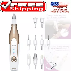 Complete Electric Nail File Set with 10 Attachments - Adjustable Speed & Light - Picture 1 of 11