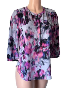 NYDJ Not Your Daughters Petite Watercolor Popover Blouse w/Pocket Size PXS - Picture 1 of 10