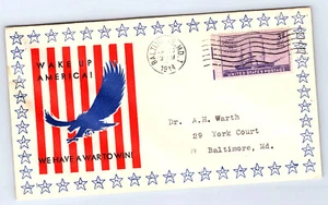 WW II Patriotic 1944 Cover Wake up America We have a War to Win CV03 - Picture 1 of 2