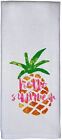 100% Cotton Pineapple With Hello Summer Design Flour Sack Kitchen Towel Soft And