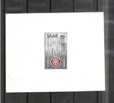 SAAR 1955 - Rotary Int  50 th Anniv - Scott# 254P- 15 f - Imperf Gummed Sheet ** - Image 1 of 2