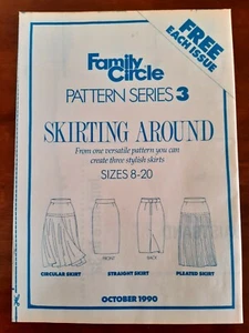 FAMILY CIRCLE #3 LADIES SKIRTS YOKE STRAIGHT PLEATED CIRCULAR 8-20 PLUS UNCUT - Picture 1 of 1