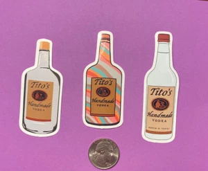 Titos Vodka Sticker Lot, 3 Small Vinyl Stickers, Scrapbook, Phone, etc. Mailed - Picture 1 of 1
