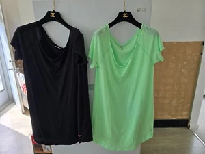 Victoria Secrets Shirt Dresses Black M & Neon Green in L RARE - Picture 1 of 6