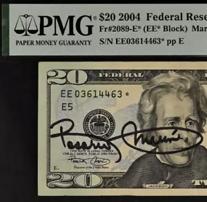 2004 $20 Federal Reserve Note PMG 30 - Courtesy Autograph Rosario Marin - STAR - Picture 1 of 3