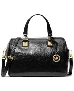 Borsa a tracolla MICHAEL KORS GRAYSON nera LOGO ORO MEDIA AMORE BORSA PERFETTA - Foto 1 di 5
