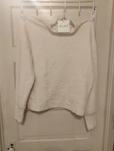 Marled Turtleneck Sweater Women's Cream Wool Blend - Picture 1 of 3