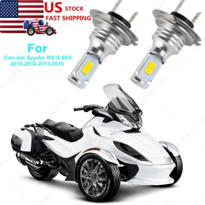For Can-Am Spyder RS-S SE5 2012-2014 2015 2016 LED Headlight 8000K 100W 2x Bulbs - Изображение 1 из 4
