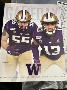 2019 Washington Huskies vs California Bears Football Program & Stat Sheet - Picture 1 of 4