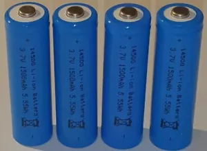 4 X Batería De Ión De Litio Tipo AA 14500 +Pol 3,7V 1500mAh 50x14mm -SAUSTARK- - Imagen 1 de 1