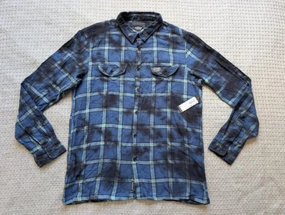Alpinestars Shirt Mens Large Blue Gray Plaid Flannel Button Down Long Sleeve - Image 1 of 4