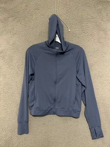 Uniqlo Womens Hoodie Airism XS Blue Sweater Long Sleeve Full Zip Adult Polyester - Picture 1 of 5