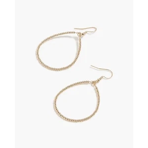 NWT J.Crew Beaded Hoop Earrings Gold - Picture 1 of 5