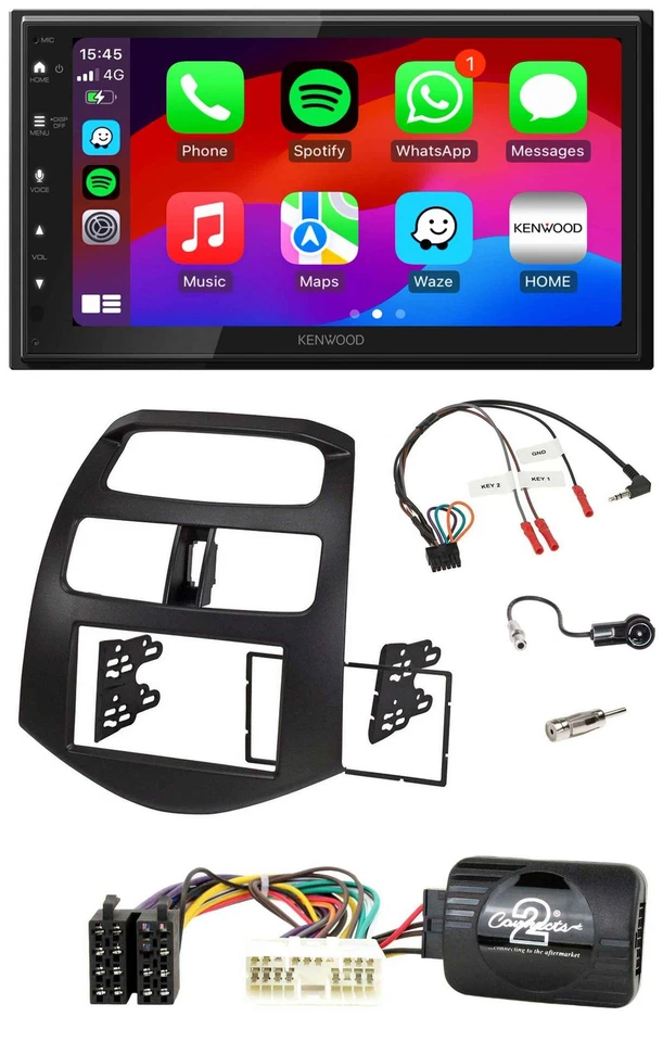 Kenwood Lenkrad USB DAB 2DIN Bluetooth Autoradio für Chevrolet Spark KLM 2012-20 - Bild 1 von 4