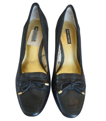 Vintage y2k Jones New York Black Bow Pumps Women's Size 7 Business Professional - Image 1 of 4