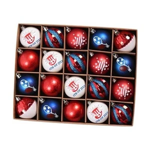 DecorbyHannah Patriotic Christmas Tree Ornaments, 20ct 60mm Red White Blue - Picture 1 of 7