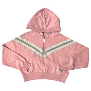 Limited Too Girls Half Zip Relaxed Fit Hooded Fleece Pullover, Pink - Picture 1 of 2