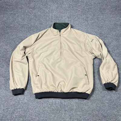 FootJoy Jacket Mens Large Tan Green Reversible Half Zip Golf Pullover Outerwear - Image 1 of 4
