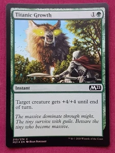 Magic The Gathering 2021 CORE SET M21 FOIL TITANIC GROWTH green card MTG - Picture 1 of 2