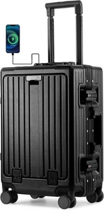 20 Inch Carry On Luggage TSA Approved, Aluminum Frame Zipperless Luggage Carry O - Picture 1 of 10