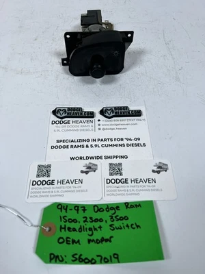 Interruptor de faros domo de carga regulador 56007019 OEM 1994-1997 Dodge Ram 1500-3500 Foto 1 de 4