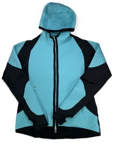Nike Sphere Women's Full Zip Hooded Jacket Long Sleeve Blue Black Size XL - Picture 1 of 9