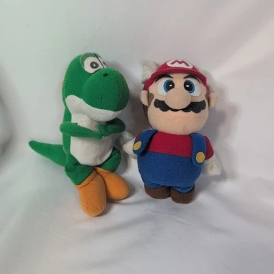 Winged Cap Mario & Yoshi N64 Beanbag Plush (BD&A, 1997–1998)  Soundbox Untested - Image 1 of 4