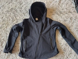 Nike Jacket womens Large Black Asymmetrical Zip Tech Fleece Hoodie 484143-010 - Picture 1 of 8