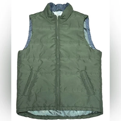 Chaleco resistente a la intemperie vintage para hombre grande verde oliva cremallera completa Foto 1 de 4