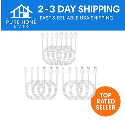 Bulk USB C Cables 3ft - Fast Charging for GoPro, Samsung & More (10-Pack) - Image 1 of 4