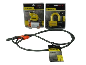 Kryptonite Keeper 5-S2 Disc lock Yellow w/Reminder and 710 7 ft Looped cable - Picture 1 of 4