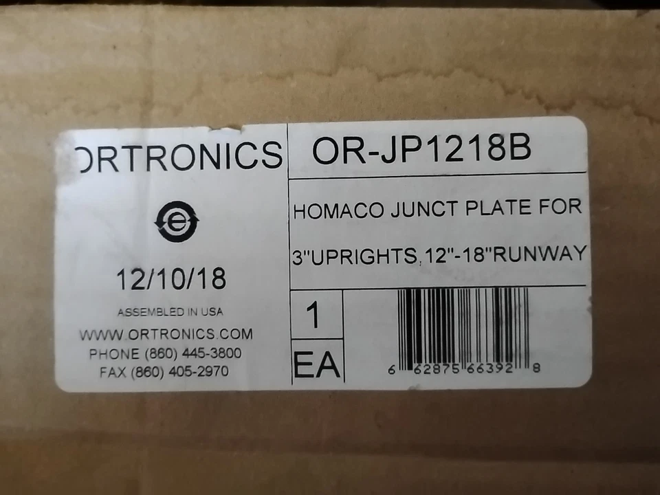 Legrand Homaco Junction Plate 3'' Uprights Black for 3-6" JP0612B - Image 1 of 1