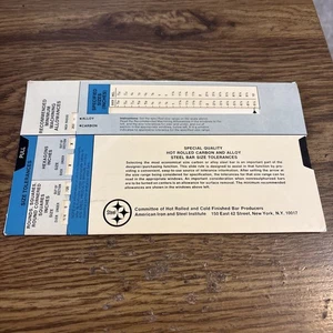 American Iron And Steel Institute Slide Rule Hot Rolled Carbon 1970s - Picture 1 of 2