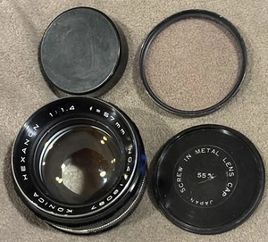Konica 57mm Hexanon f1.4 AR Mount Objektiv * 35mm Prime mit Kappen + Filter * EX++ - Bild 1 von 15